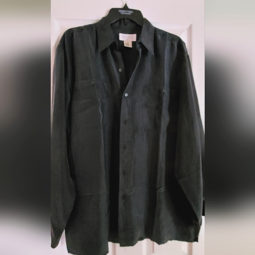 Black silk shirt M by Bogari
